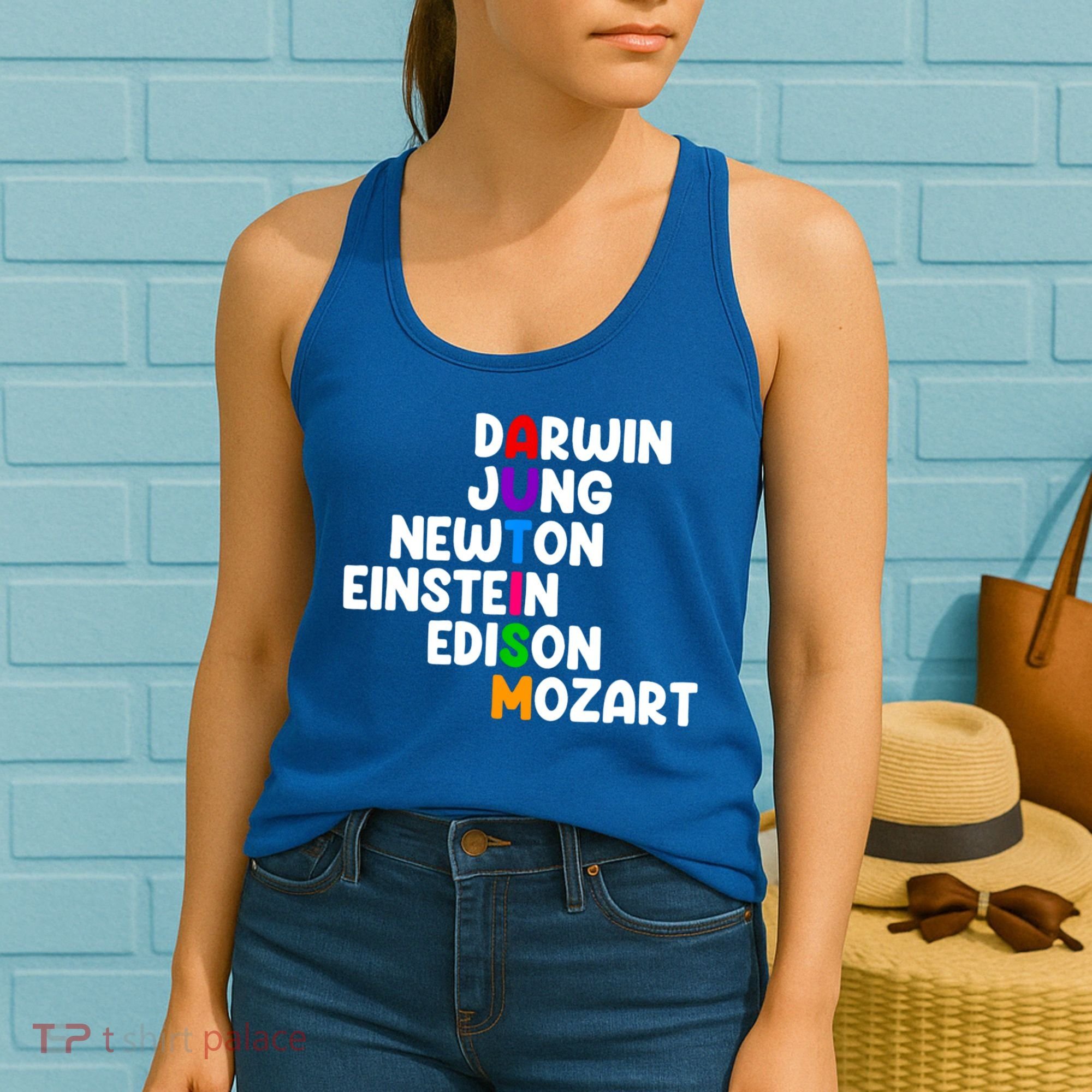 Autism Support Darwin Jung Newton Einstein Edison Mozart Women's Tank Top