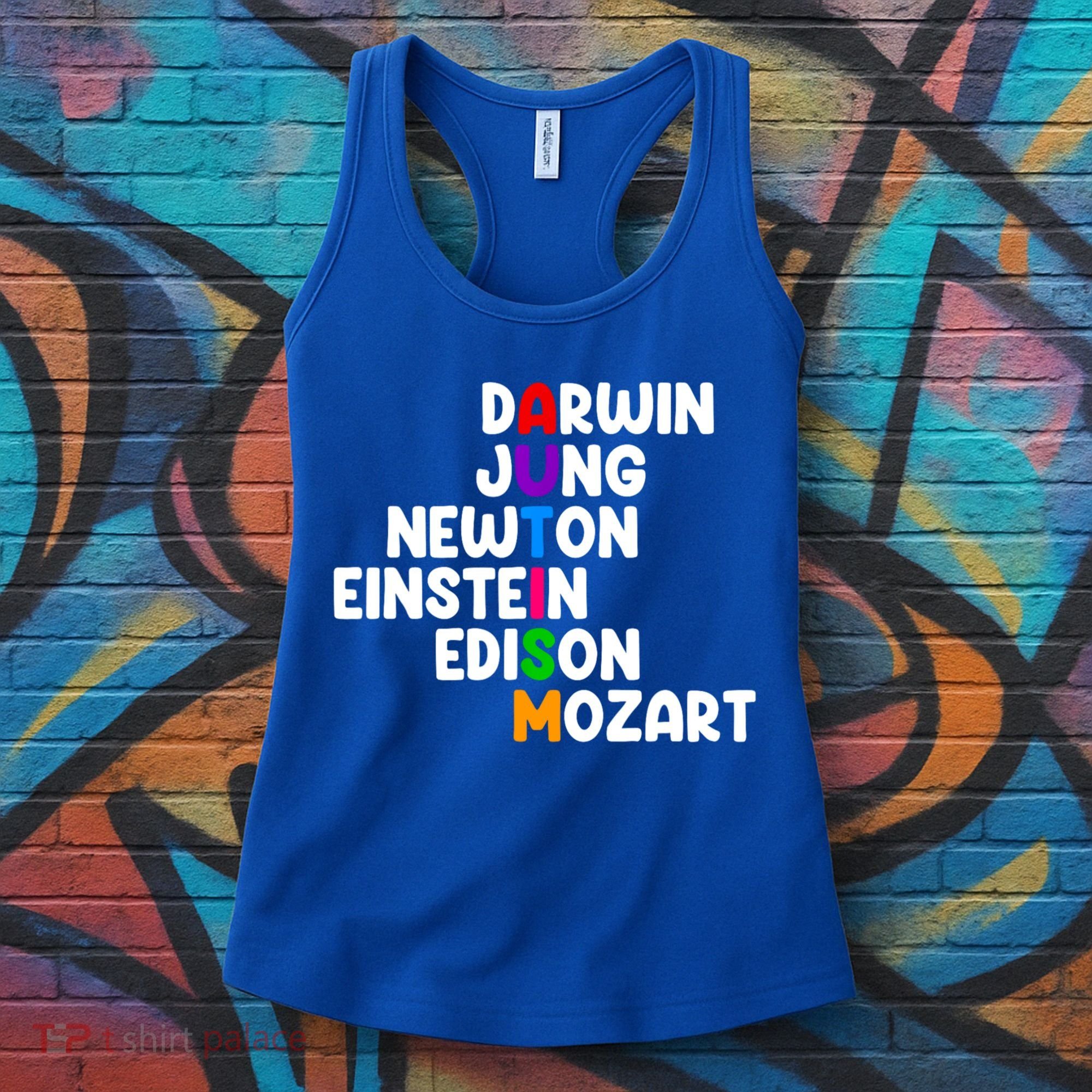 Autism Support Darwin Jung Newton Einstein Edison Mozart Women's Tank Top