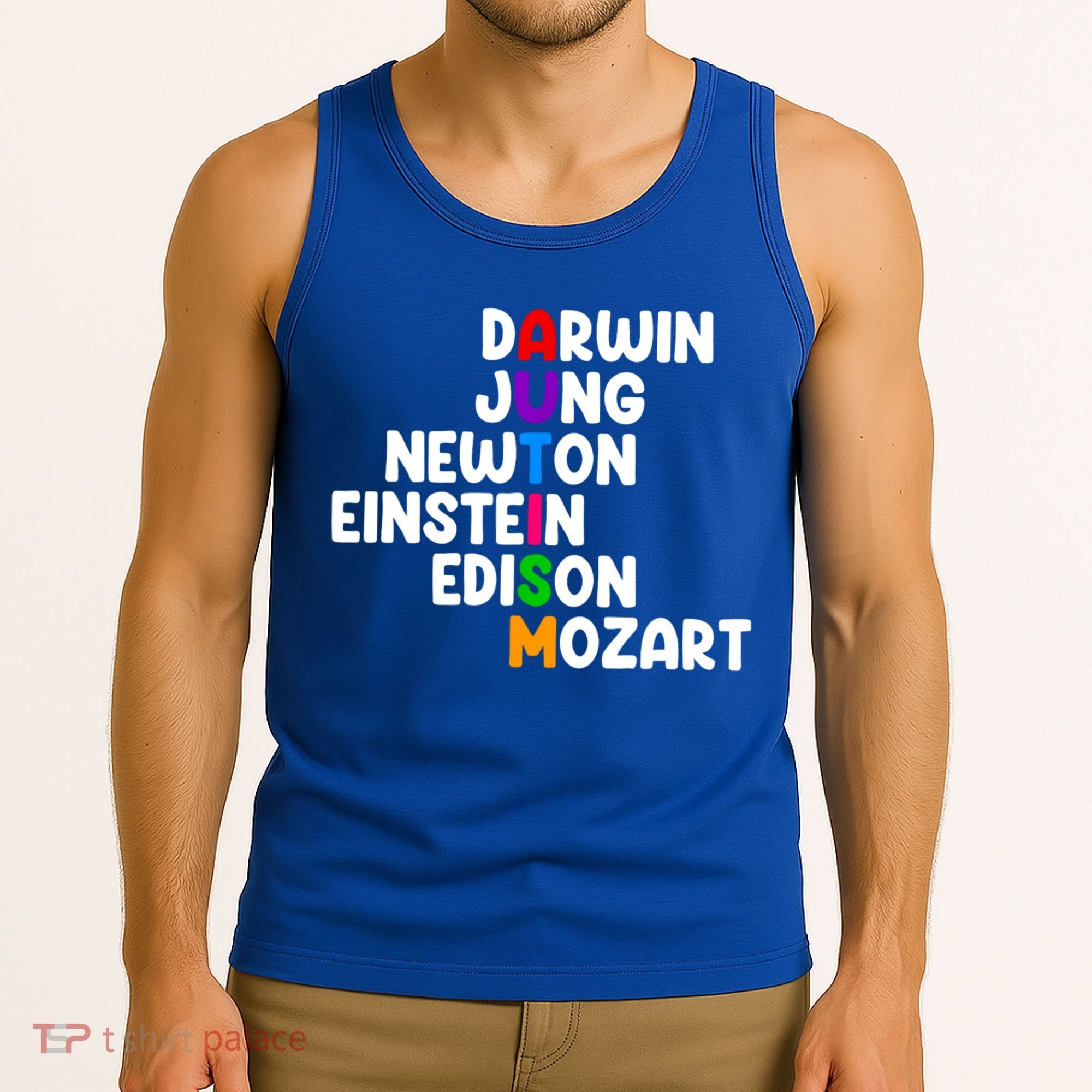 Autism Support Darwin Jung Newton Einstein Edison Mozart Tank Top