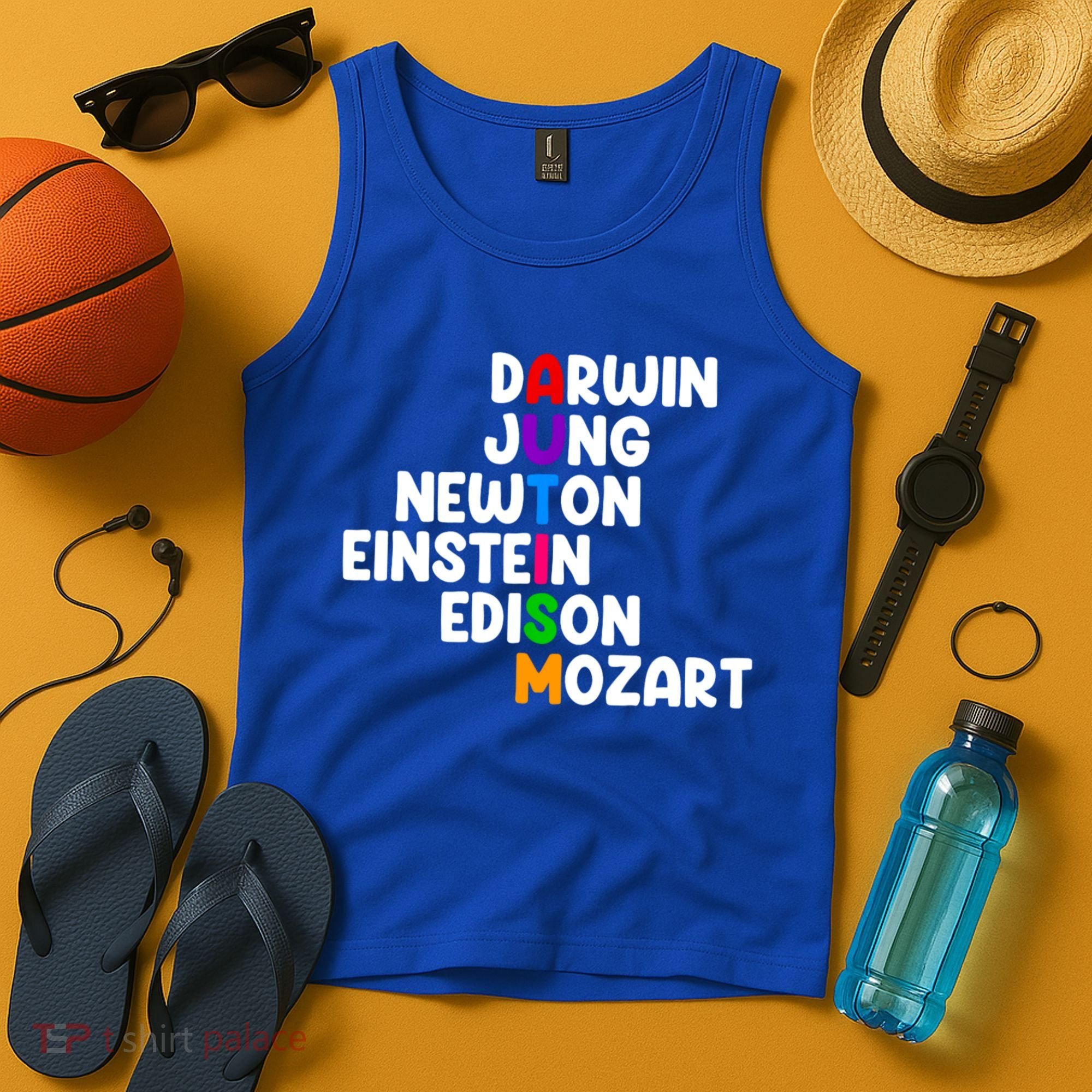 Autism Support Darwin Jung Newton Einstein Edison Mozart Tank Top