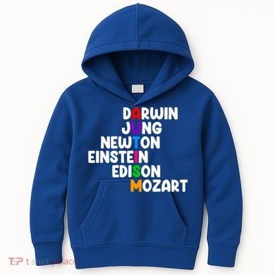 Autism Support Darwin Jung Newton Einstein Edison Mozart Kids Hoodie