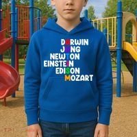 Autism Support Darwin Jung Newton Einstein Edison Mozart Kids Hoodie thumb 2