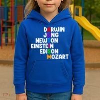 Autism Support Darwin Jung Newton Einstein Edison Mozart Kids Hoodie thumb 3