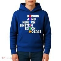 Autism Support Darwin Jung Newton Einstein Edison Mozart Kids Hoodie thumb 4