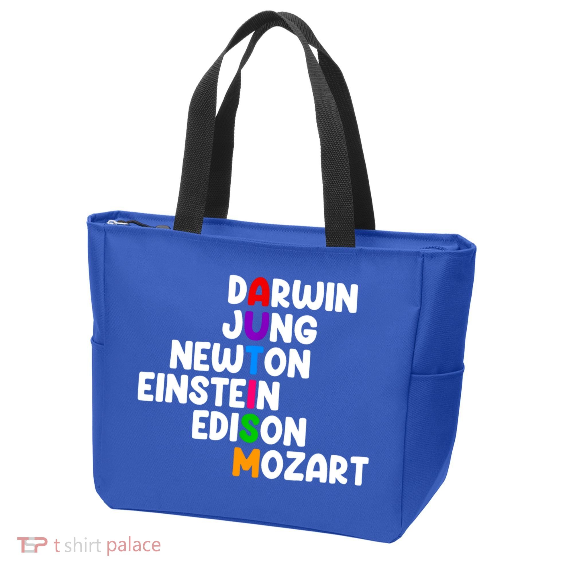 Autism Support Darwin Jung Newton Einstein Edison Mozart Tote Bag