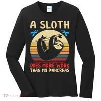 A Sloth Does More Work Than My Pancreas Women's Long Sleeve Shirt thumb 0