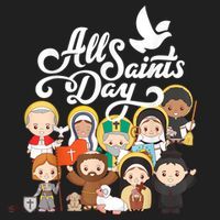 All Saints Day Kids Catholic St Francis Therese Joan Of Arc Women's Sweatshirt thumb 2