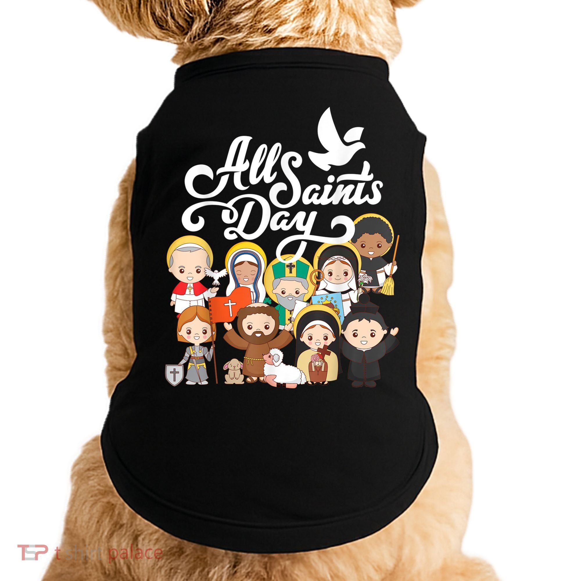 All Saints Day Kids Catholic St Francis Therese Joan Of Arc Doggie Tank