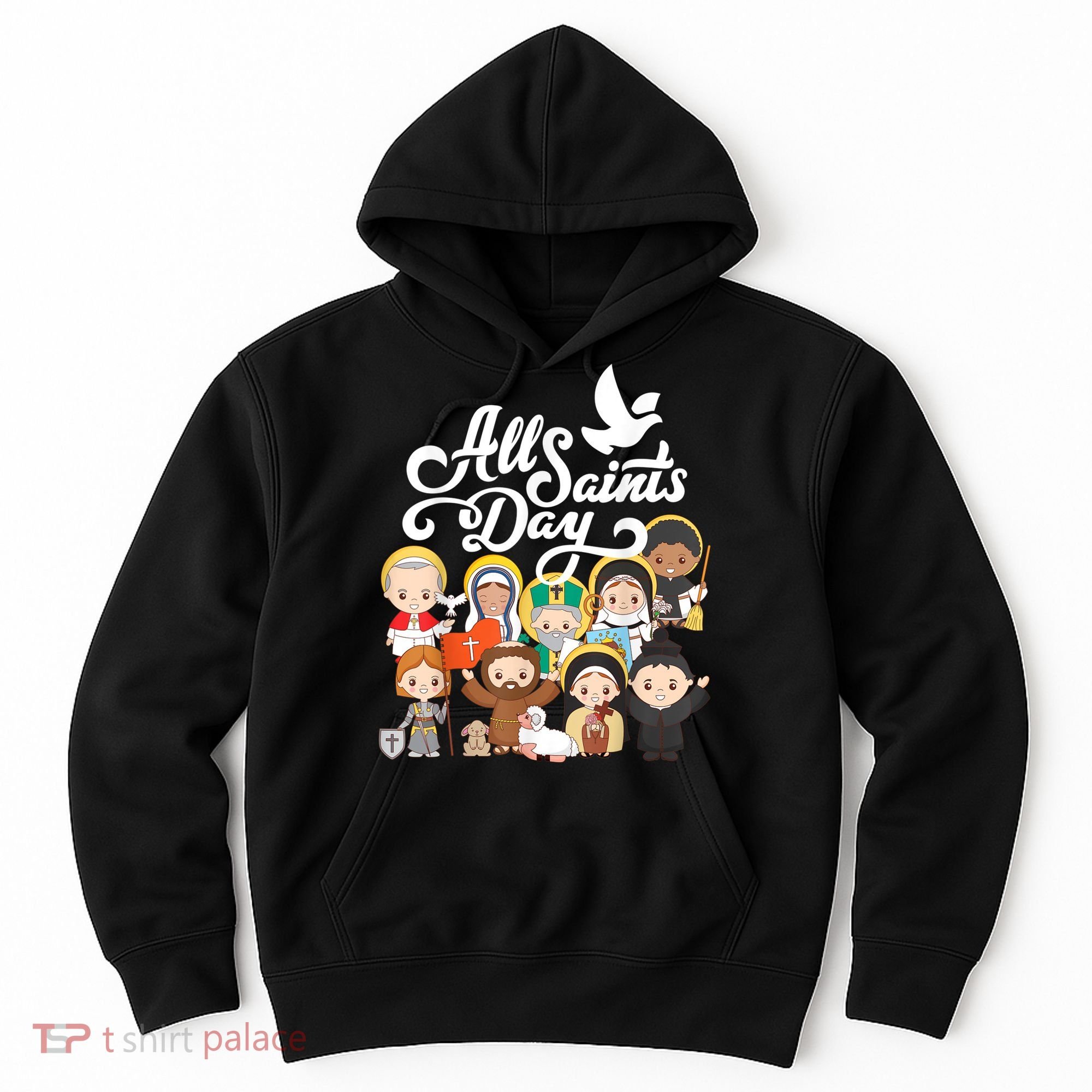 All Saints Day Kids Catholic St Francis Therese Joan Of Arc Hoodie