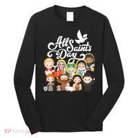 All Saints Day Kids Catholic St Francis Therese Joan Of Arc Long Sleeve Shirt thumb 0