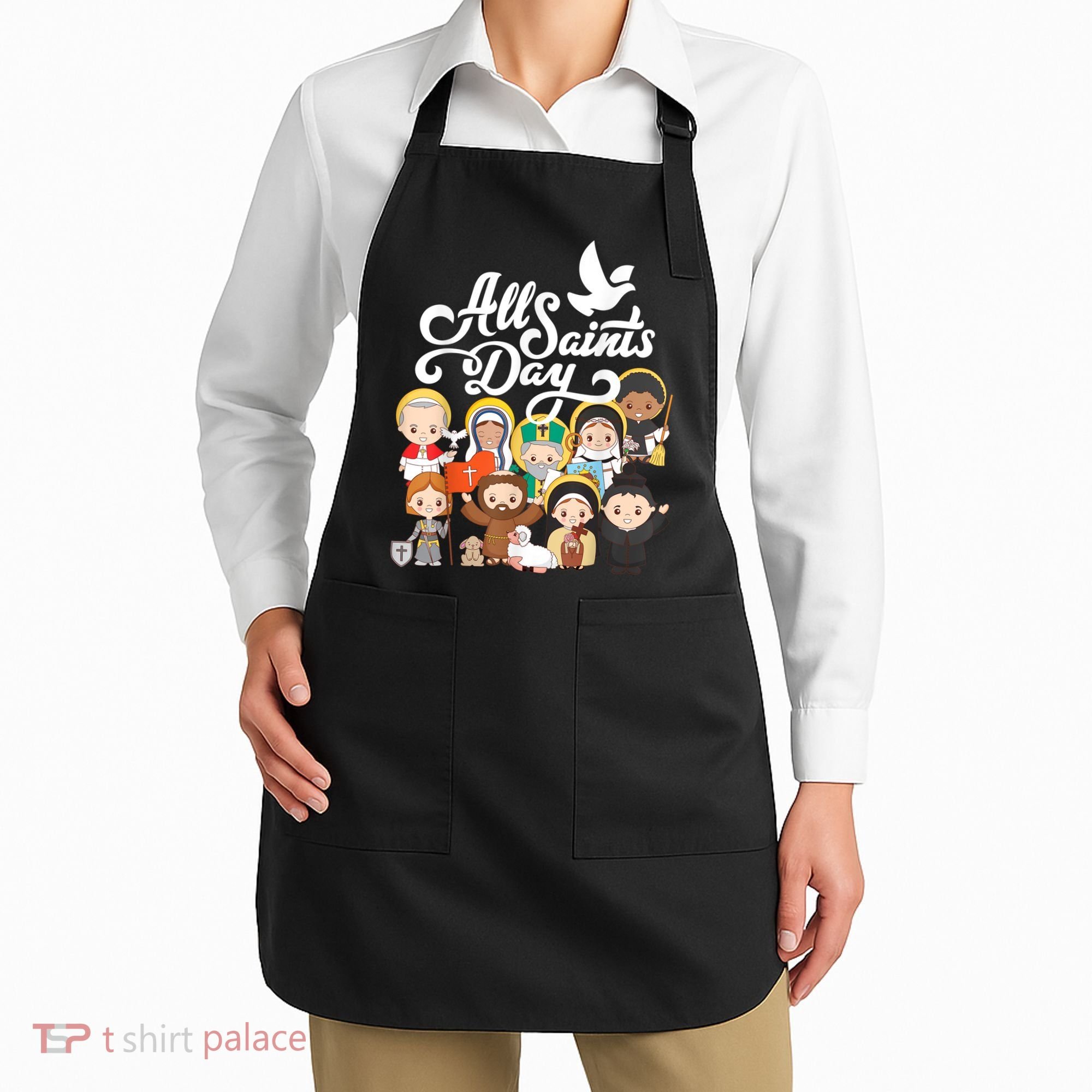 All Saints Day Kids Catholic St Francis Therese Joan Of Arc Apron