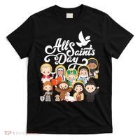 All Saints Day Kids Catholic St Francis Therese Joan Of Arc T-Shirt thumb 0