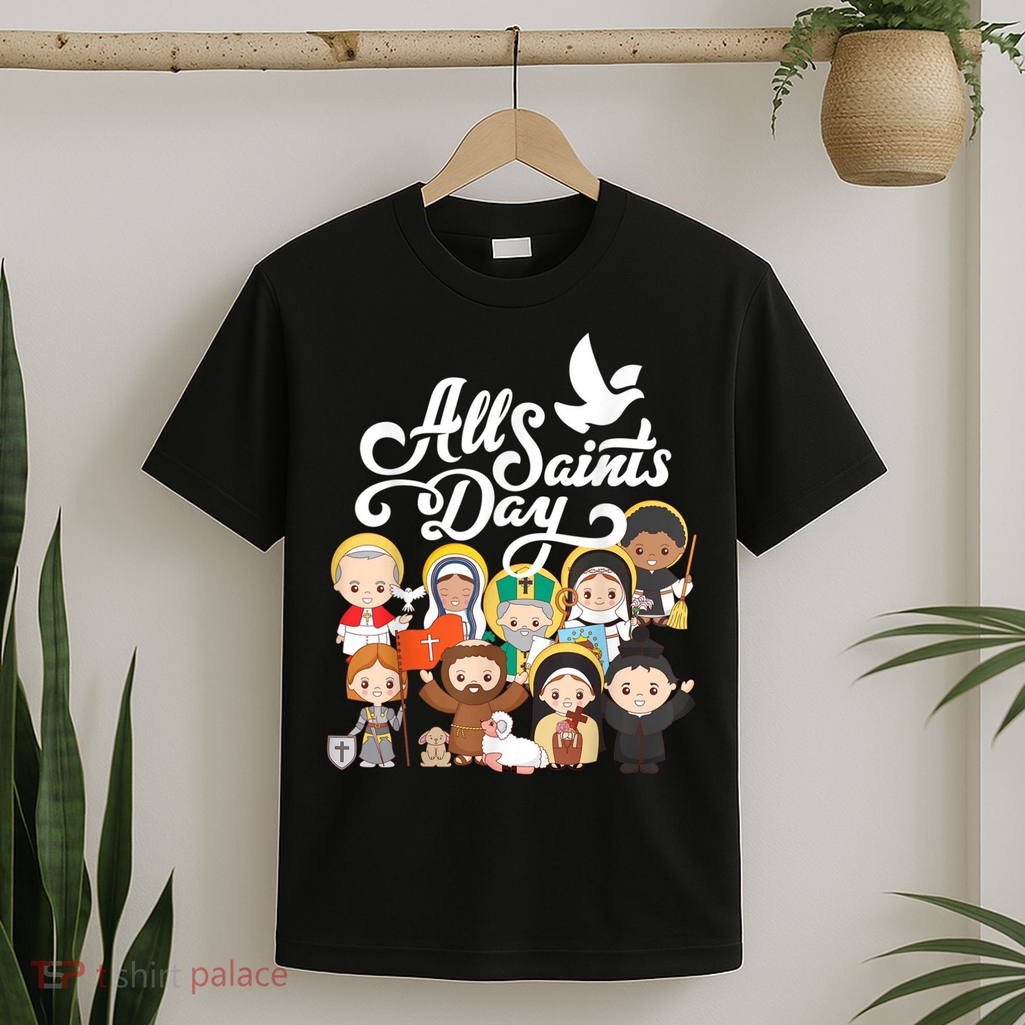 All Saints Day Kids Catholic St Francis Therese Joan Of Arc T-Shirt