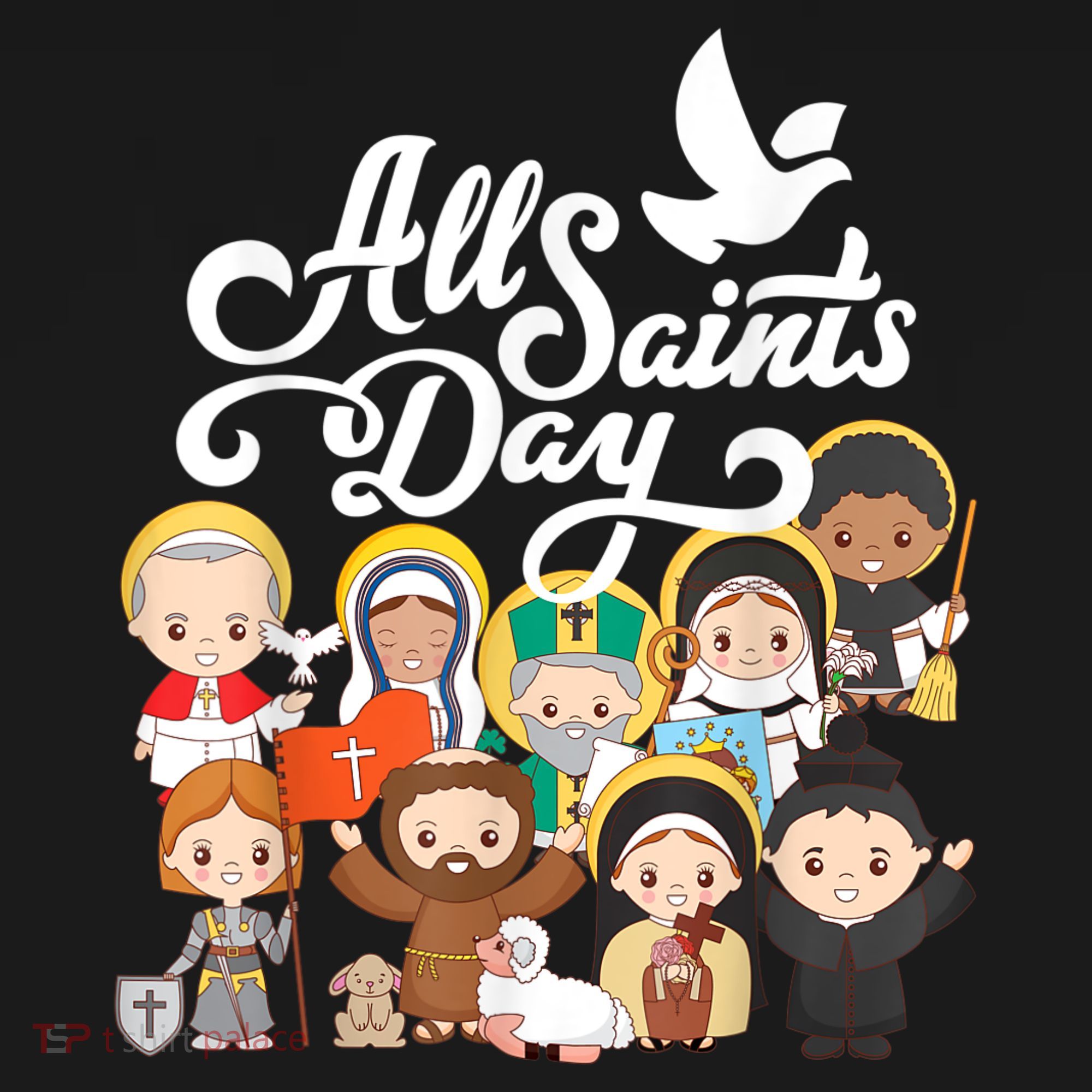 All Saints Day Kids Catholic St Francis Therese Joan Of Arc Women's Hoodie
