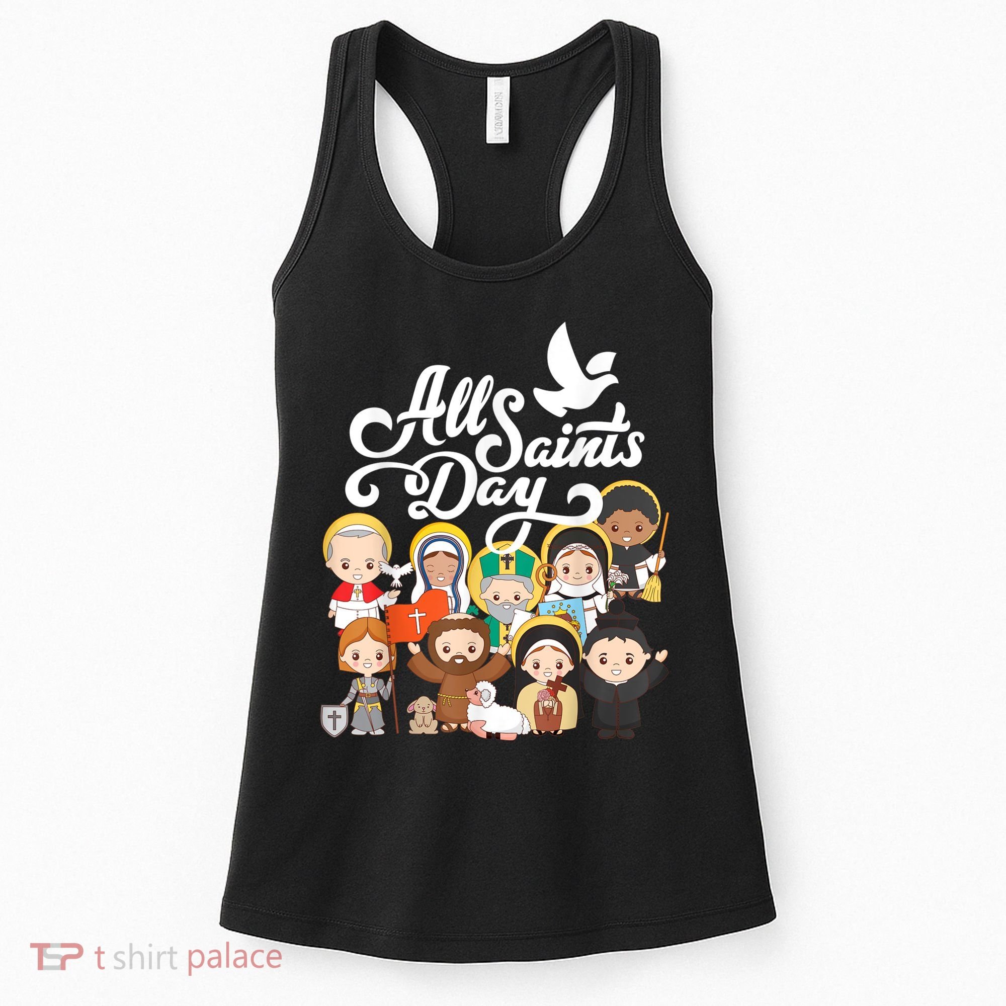 All Saints Day Kids Catholic St Francis Therese Joan Of Arc Women's Tank Top