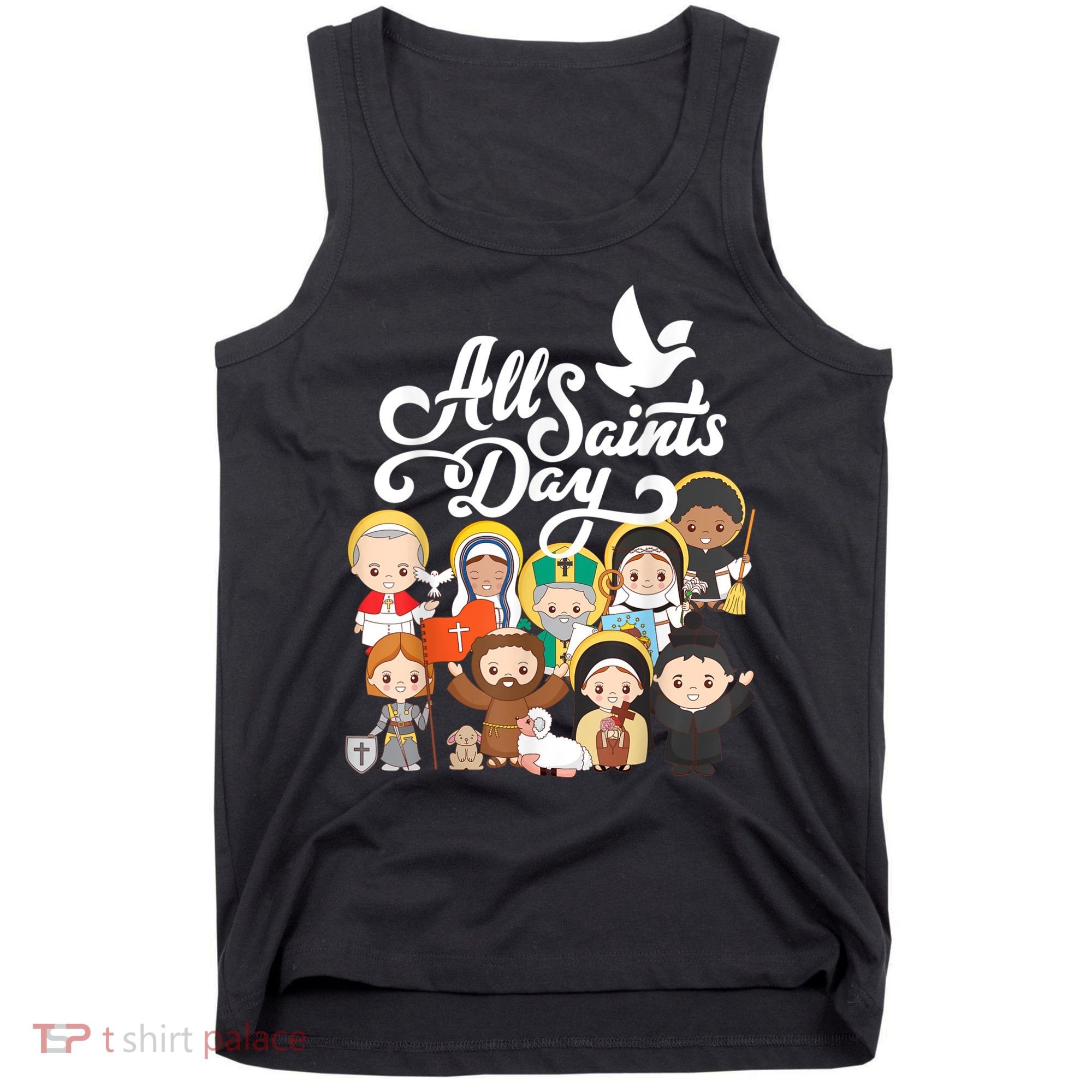 All Saints Day Kids Catholic St Francis Therese Joan Of Arc Tank Top