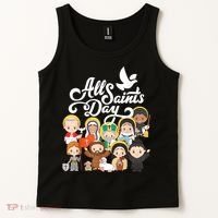 All Saints Day Kids Catholic St Francis Therese Joan Of Arc Tank Top thumb 2