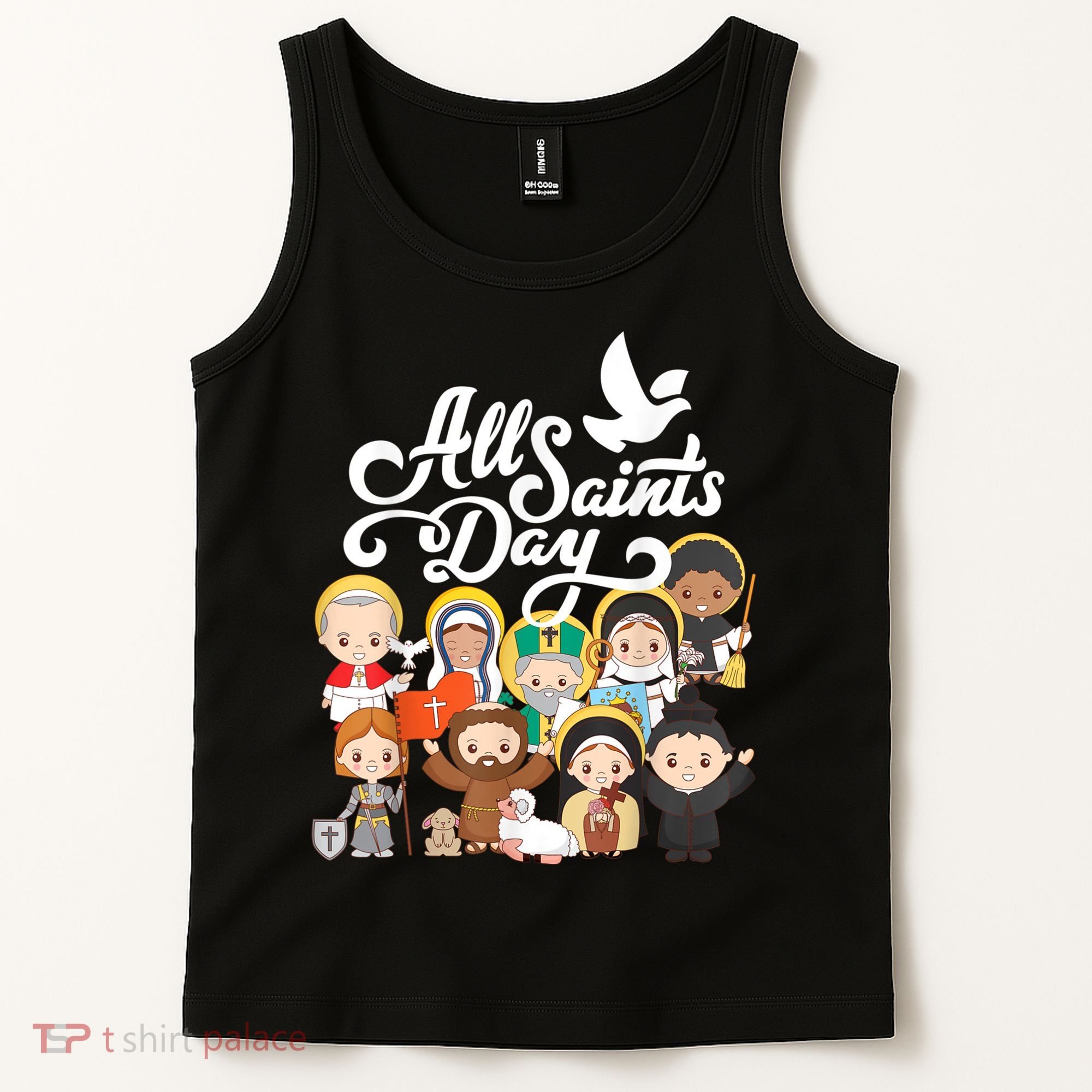 All Saints Day Kids Catholic St Francis Therese Joan Of Arc Tank Top