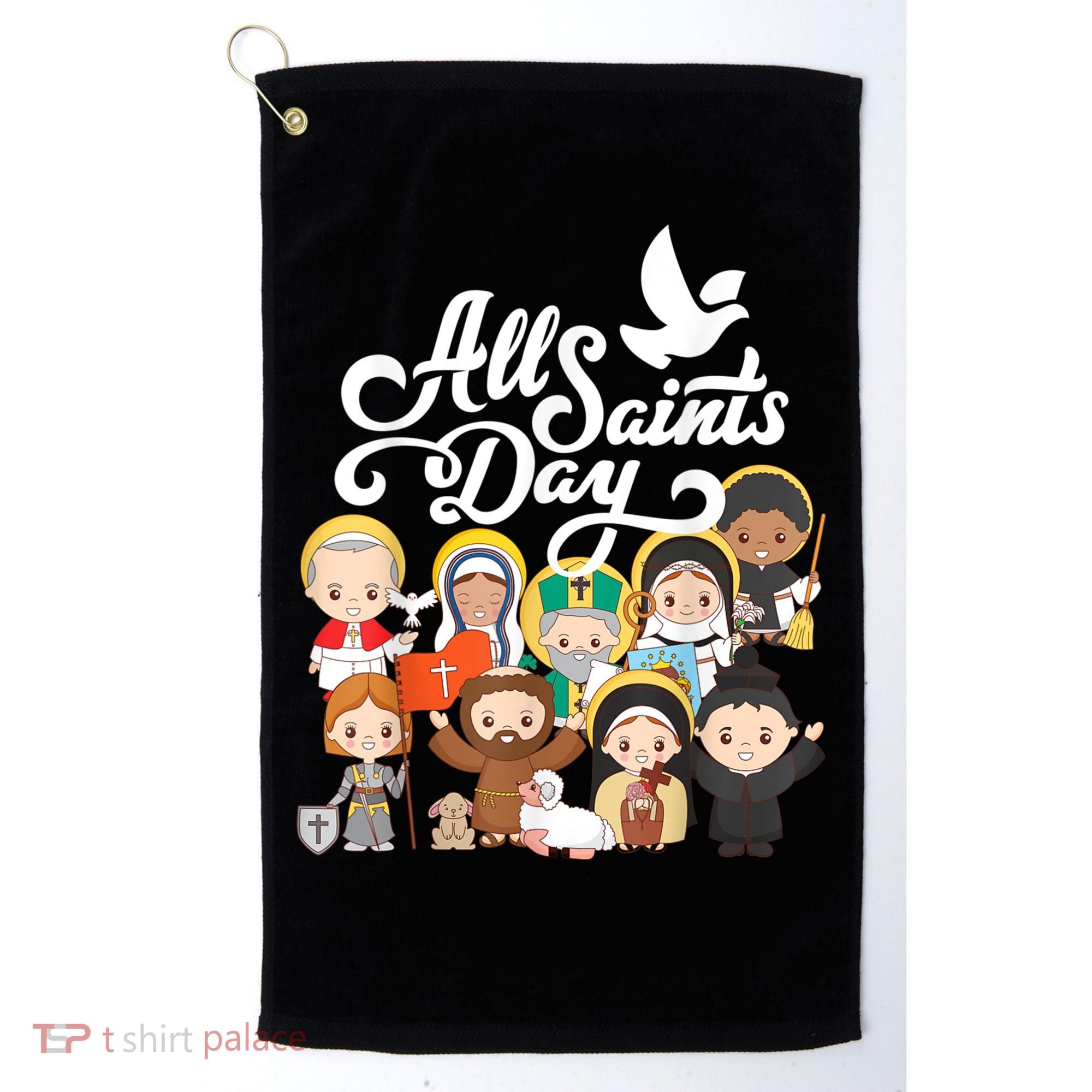 All Saints Day Kids Catholic St Francis Therese Joan Of Arc Golf Towel
