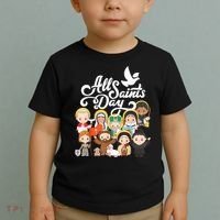 All Saints Day Kids Catholic St Francis Therese Joan Of Arc Toddler T-Shirt thumb 2