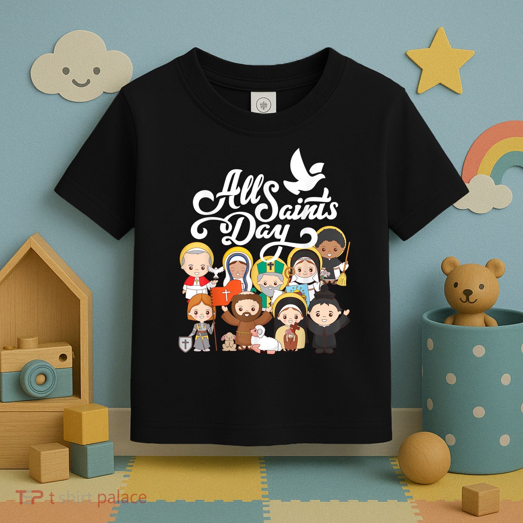All Saints Day Kids Catholic St Francis Therese Joan Of Arc Toddler T-Shirt