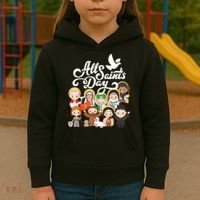 All Saints Day Kids Catholic St Francis Therese Joan Of Arc Kids Hoodie thumb 3