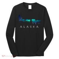Alaska Sled Dogs Mushing Sled Dog Team A.U.R.O.R.A Borealis Scene Long Sleeve Shirt thumb 0