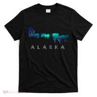 Alaska Sled Dogs Mushing Sled Dog Team A.U.R.O.R.A Borealis Scene T-Shirt thumb 0