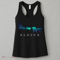 Alaska Sled Dogs Mushing Sled Dog Team A.U.R.O.R.A Borealis Scene Women's Tank Top thumb 3