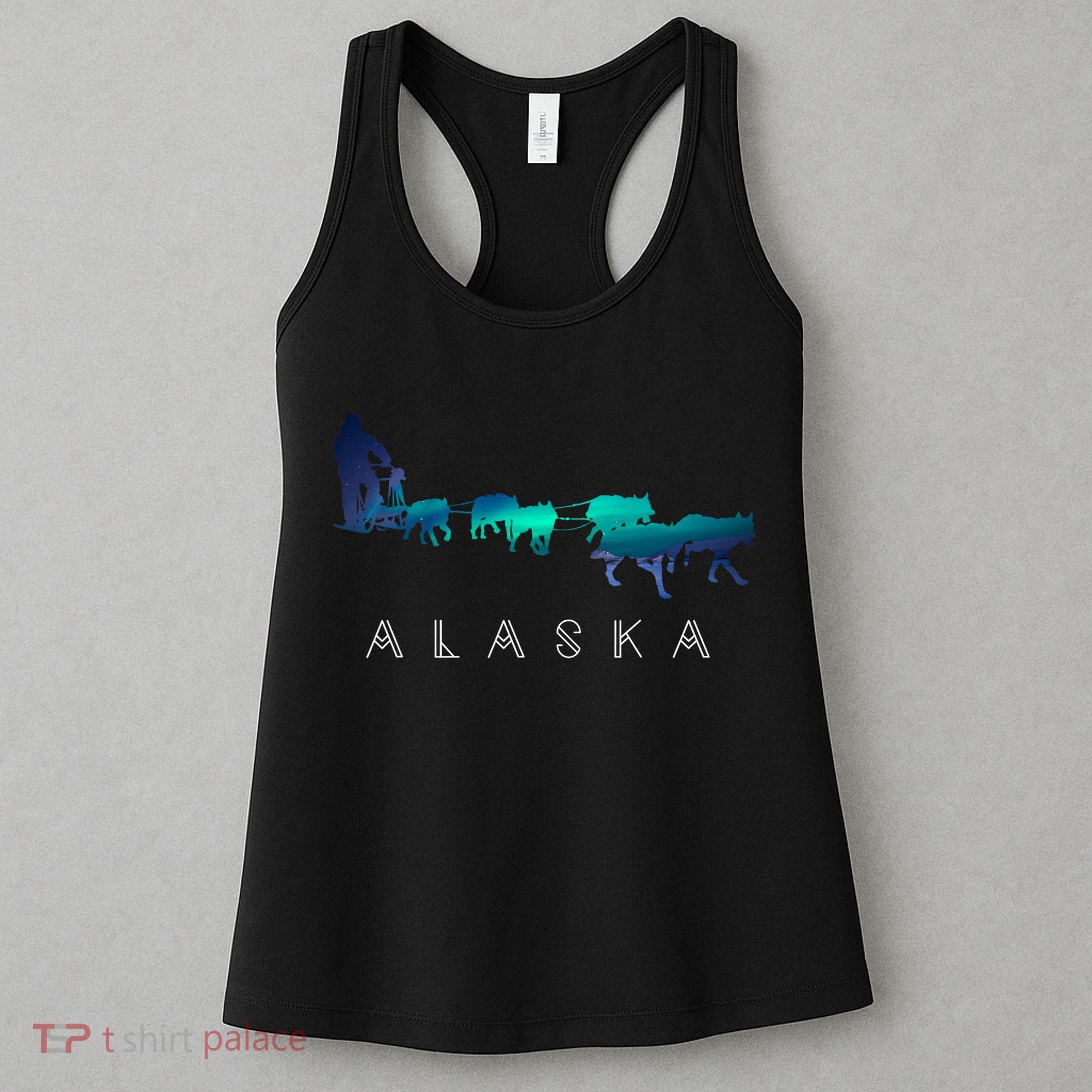 Alaska Sled Dogs Mushing Sled Dog Team A.U.R.O.R.A Borealis Scene Women's Tank Top
