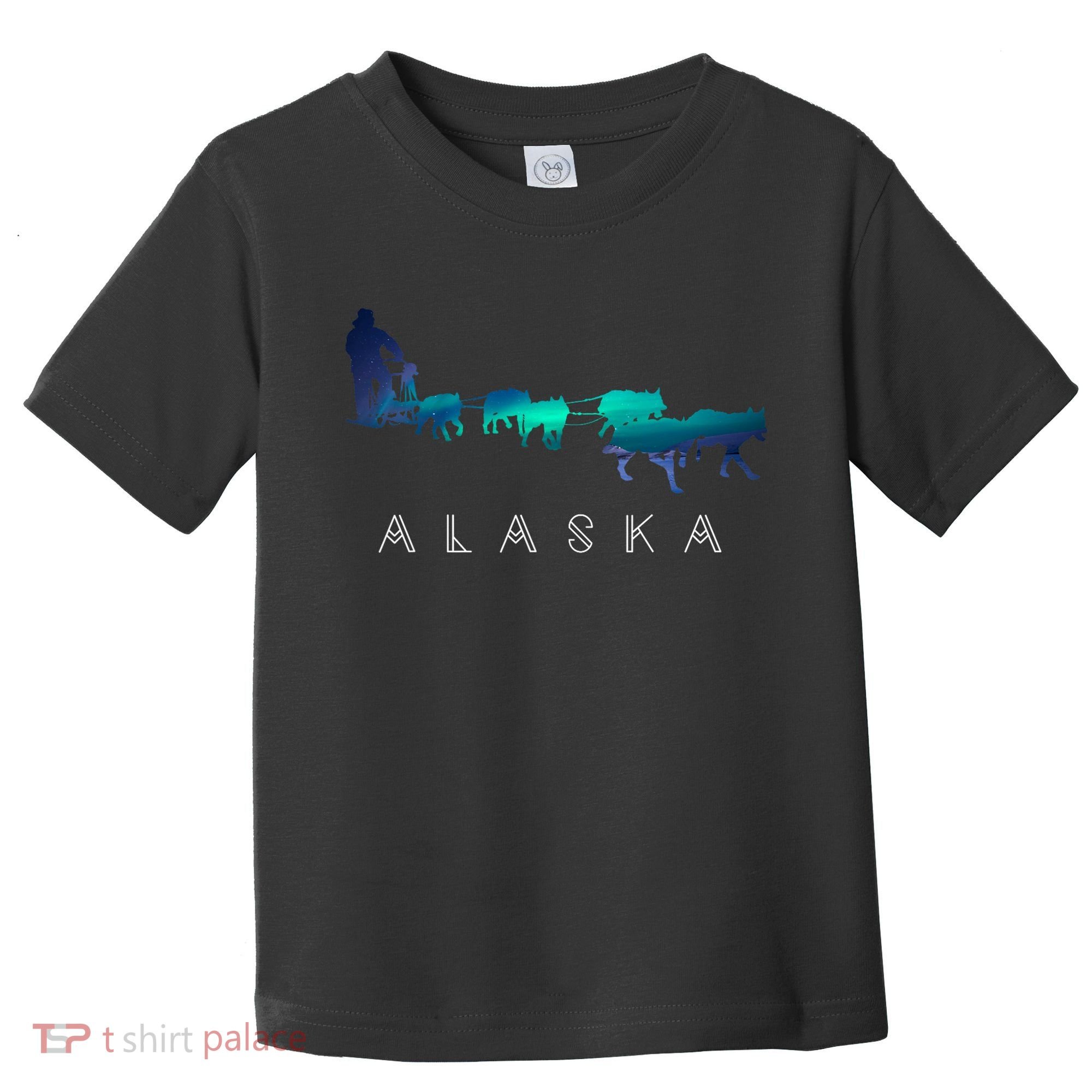 Alaska Sled Dogs Mushing Sled Dog Team A.U.R.O.R.A Borealis Scene Toddler T-Shirt