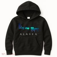Alaska Sled Dogs Mushing Sled Dog Team A.U.R.O.R.A Borealis Scene Kids Hoodie thumb 0
