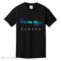 Alaska Sled Dogs Mushing Sled Dog Team A.U.R.O.R.A Borealis Scene Kids T-Shirt thumb 0