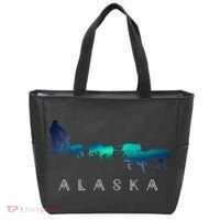 Alaska Sled Dogs Mushing Sled Dog Team A.U.R.O.R.A Borealis Scene Tote Bag thumb 0