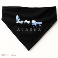 Alaska Sled Dogs Mushing Sled Dog Team Snow Mountain Scene USA-Made Doggie Bandana thumb 0