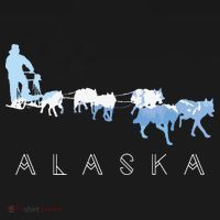 Alaska Sled Dogs Mushing Sled Dog Team Snow Mountain Scene T-Shirt thumb 7