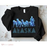 Alaska Sled Dogs Mushing Team Snow Sledding Mountain Scene Sweatshirt thumb 2