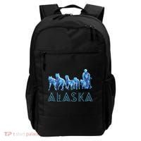Alaska Sled Dogs Mushing Team Snow Sledding Mountain Scene Backpack thumb 0