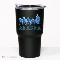 Alaska Sled Dogs Mushing Team Snow Sledding Mountain Scene Tumbler thumb 0