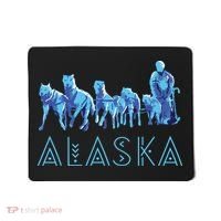 Alaska Sled Dogs Mushing Team Snow Sledding Mountain Scene Mousepad thumb 0