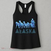 Alaska Sled Dogs Mushing Team Snow Sledding Mountain Scene Women's Tank Top thumb 3