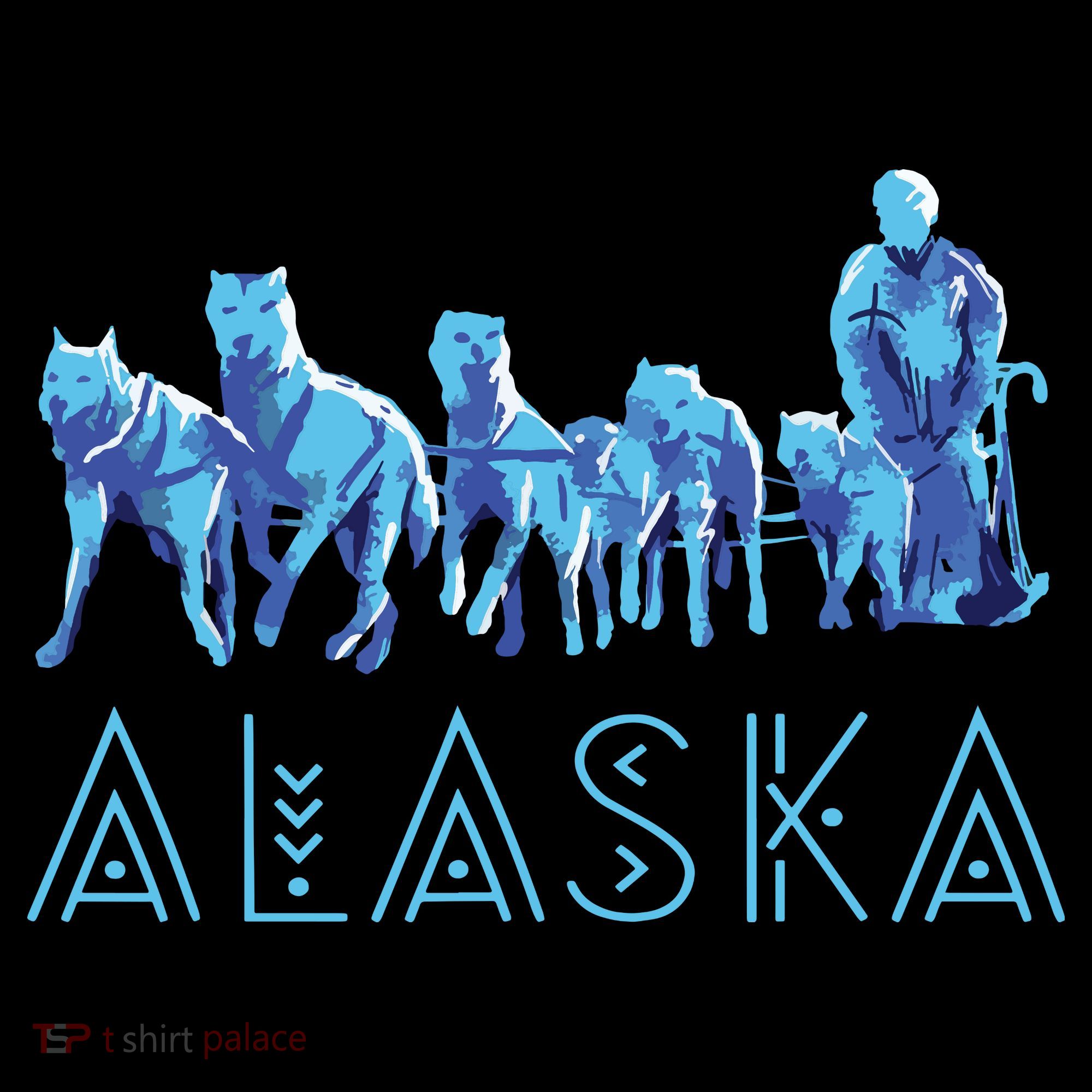 Alaska Sled Dogs Mushing Team Snow Sledding Mountain Scene Women's Tank Top