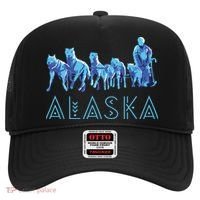 Alaska Sled Dogs Mushing Team Snow Sledding Mountain Scene Hat thumb 0