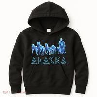 Alaska Sled Dogs Mushing Team Snow Sledding Mountain Scene Kids Hoodie thumb 0