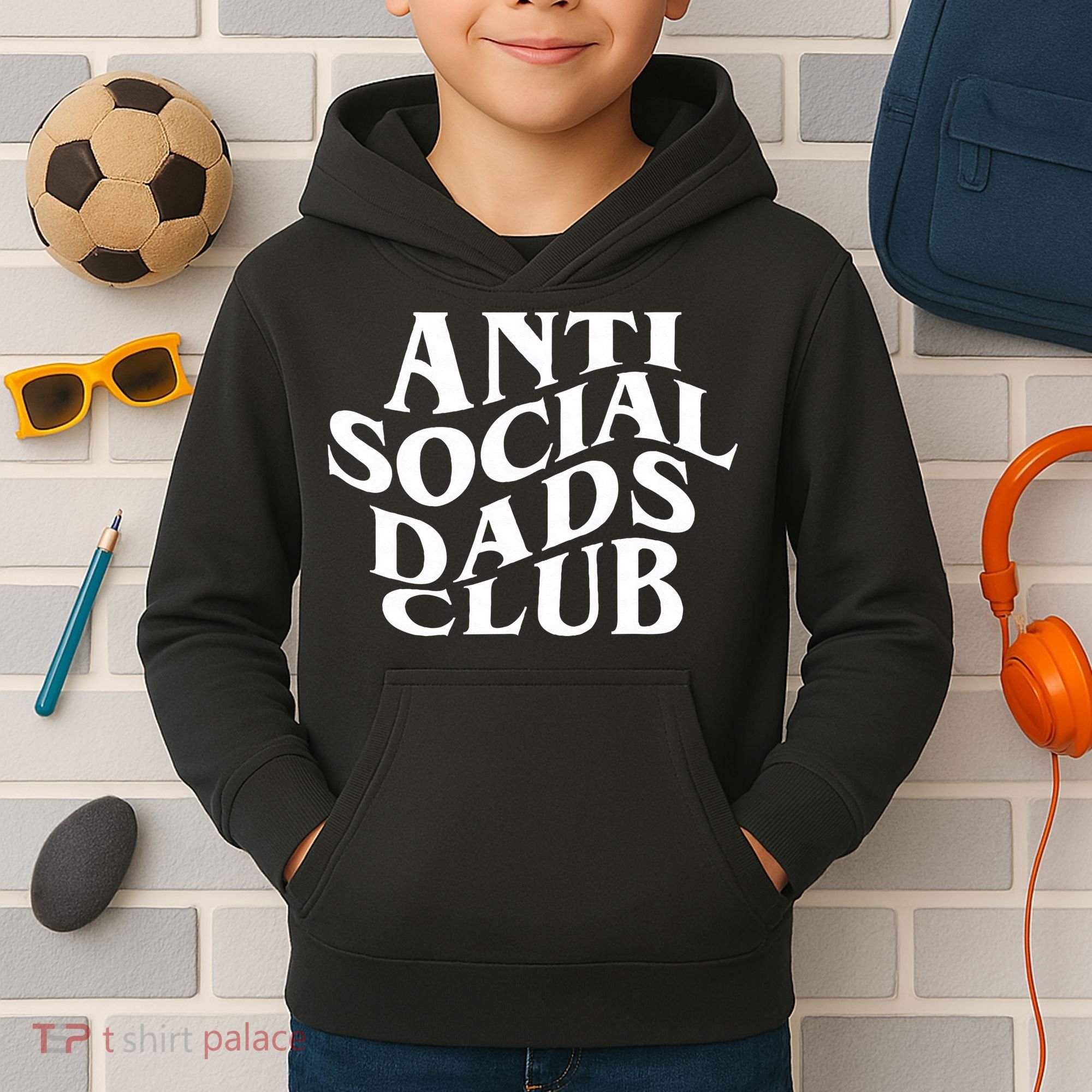 Anti Social Dad Club Funny Father Day Kids Hoodie