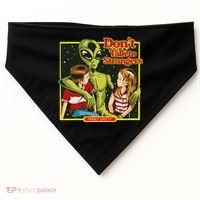 Alien Strangers Don't Talk UFO USA-Made Doggie Bandana thumb 0