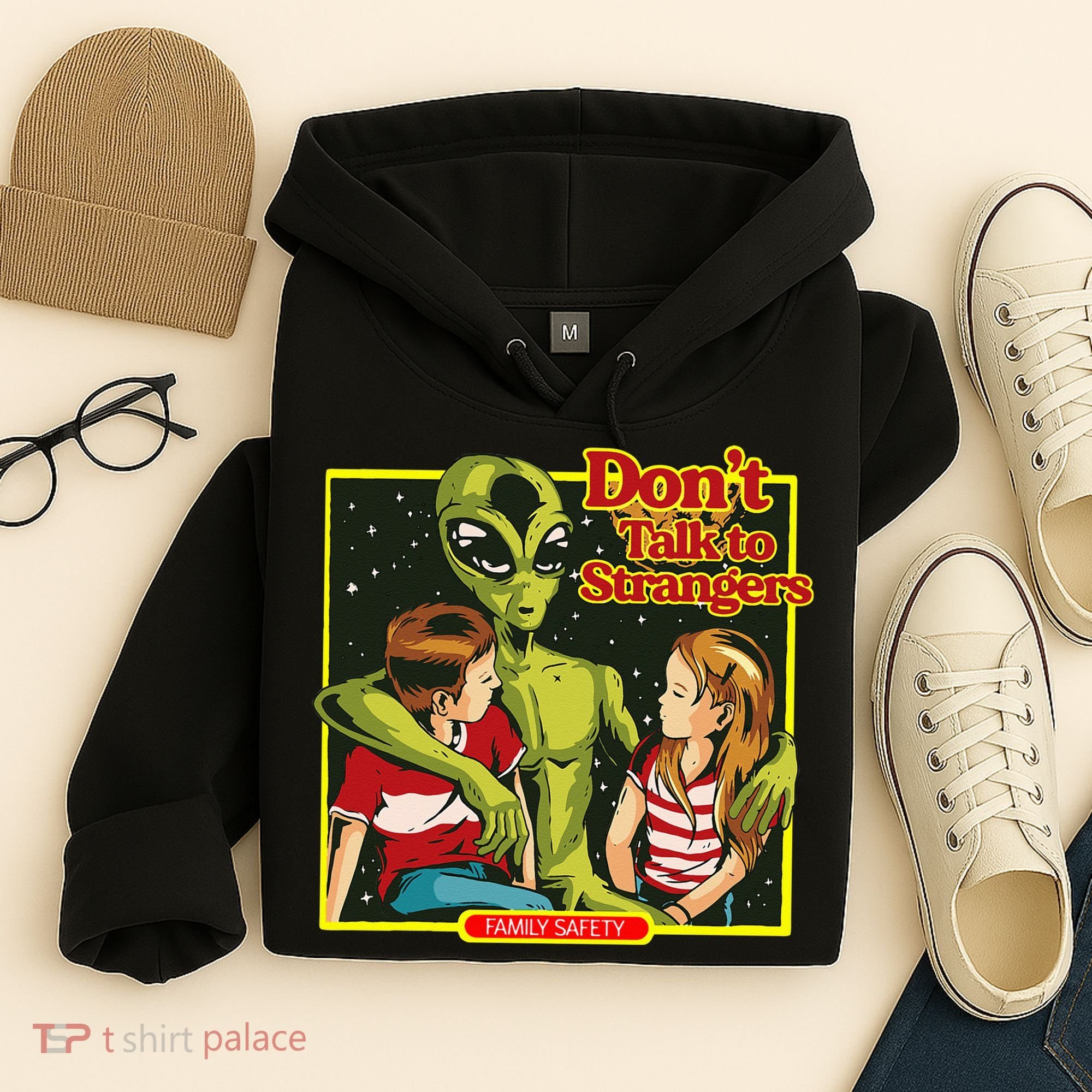 Alien Strangers Don't Talk UFO Hoodie