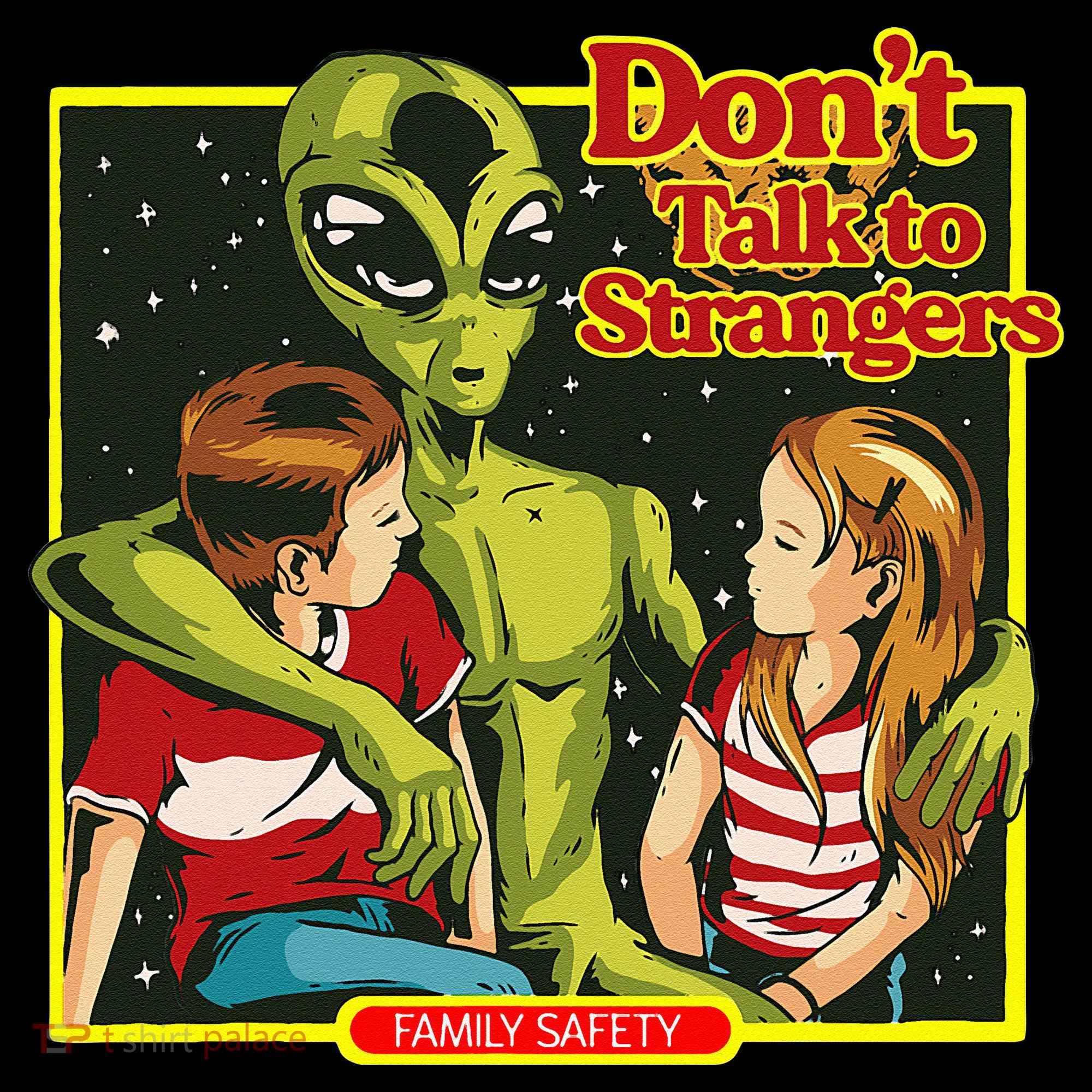 Alien Strangers Don't Talk UFO Ornament