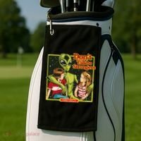 Alien Strangers Don't Talk UFO Golf Towel thumb 2