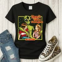 Alien Strangers Don't Talk UFO Women's T-Shirt thumb 3